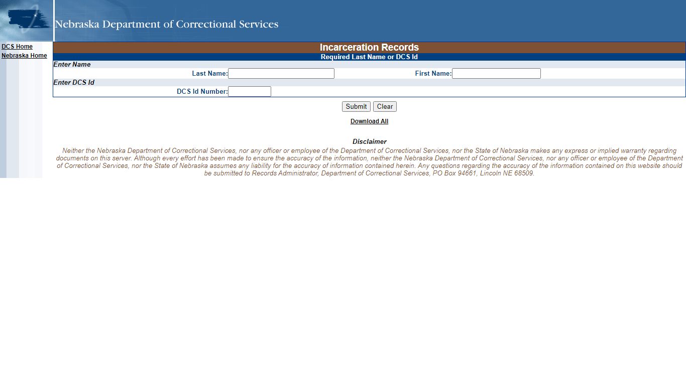 Incarceration Record Search